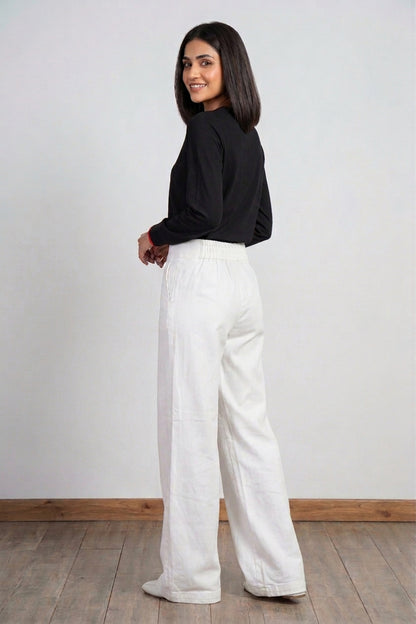 “Girl Boss” Wide Leg Pants- White