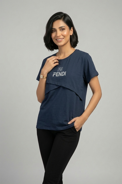 Women’s Navy Blue Layered T-Shirt