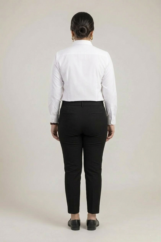 The high-rise fit and tapered leg