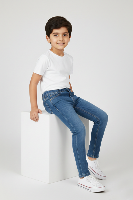 Boys' Premium Blue Denim Skinny Jeans