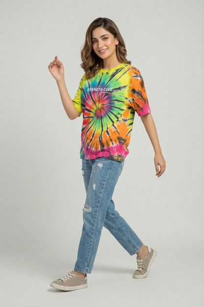 Kenneth Cole New York "Solar Flare" Spiral Tie-Dye Tee