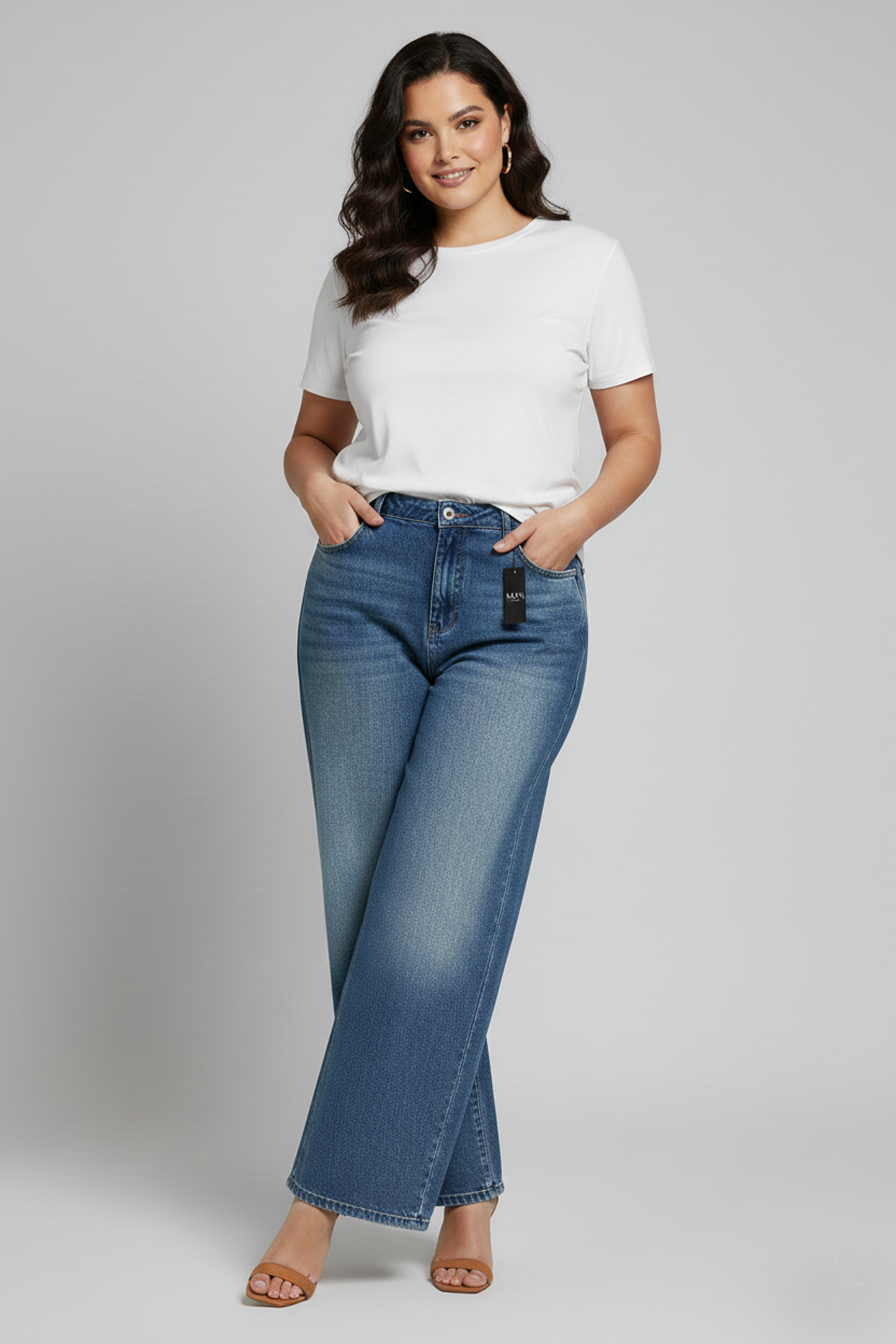 Premium High-Waisted Wide-Leg Denim Jeans
