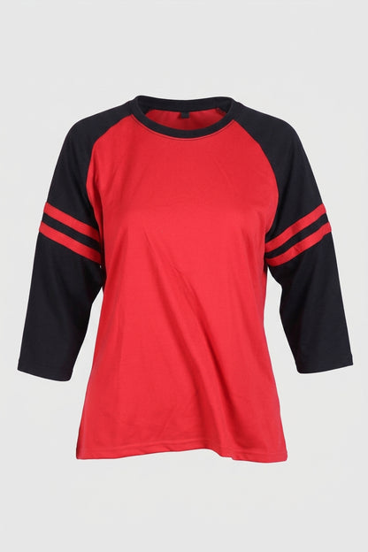 Contrast Raglan Sleeve Varsity Tee