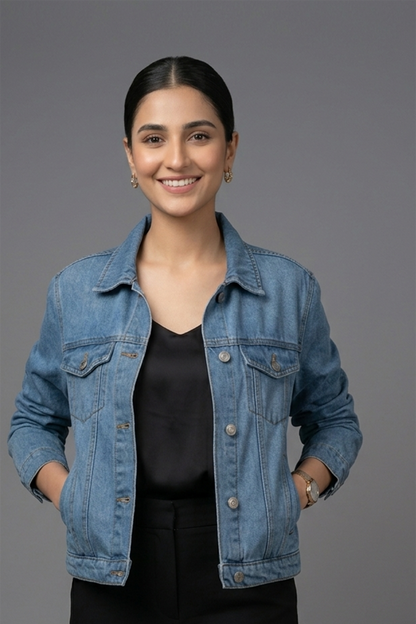 Classic Mid-Wash Denim Jacket