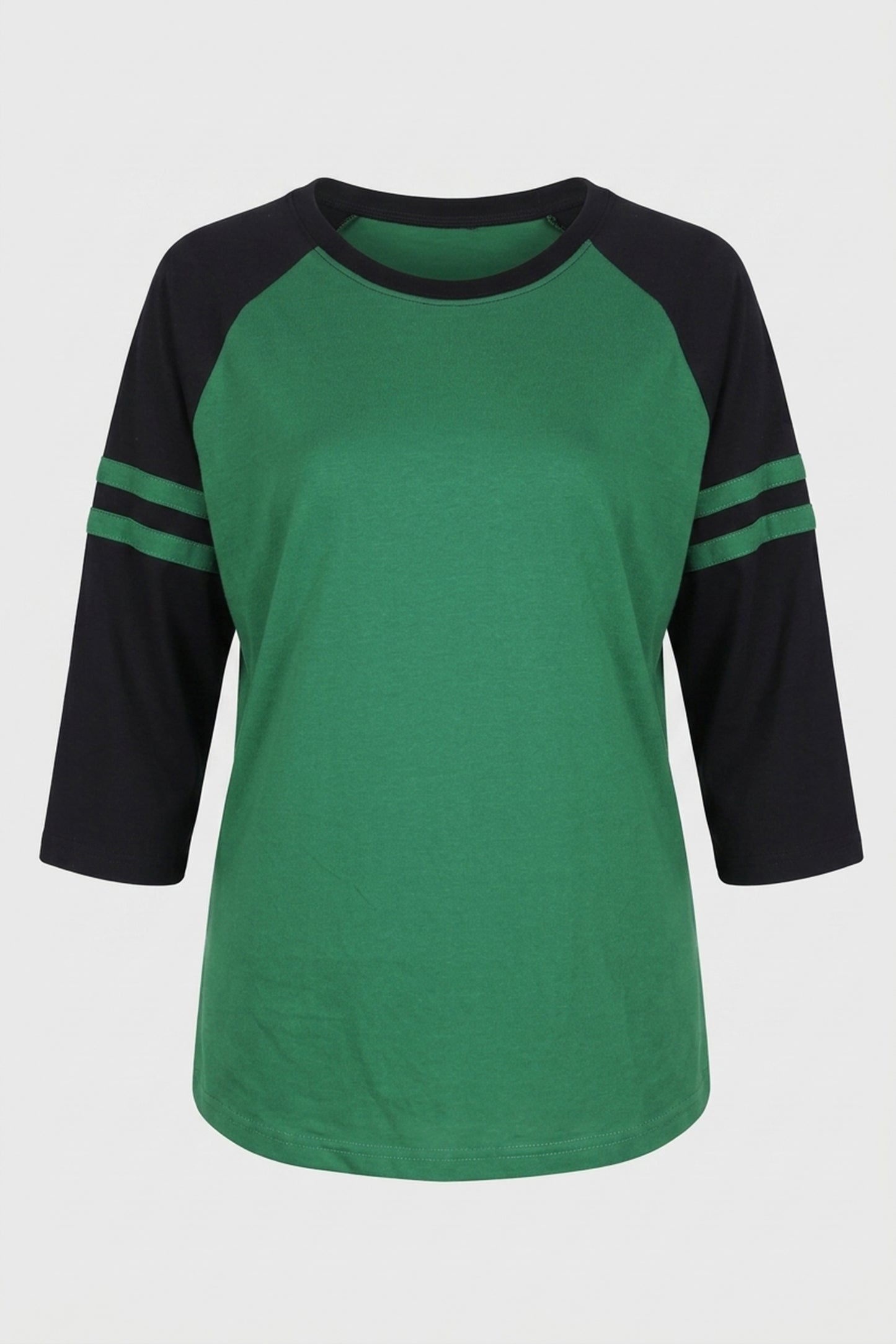 Two-Tone Raglan Tee with Sleeve Stripes