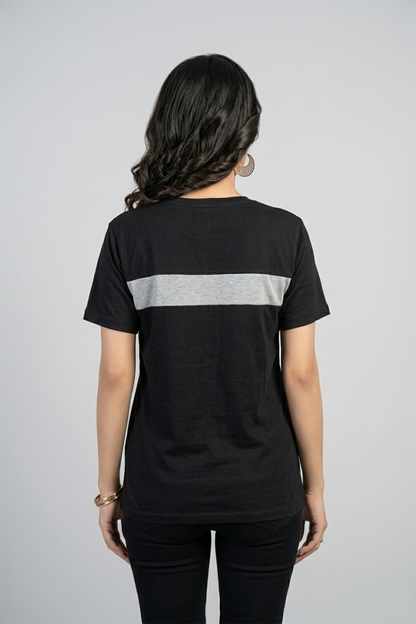 Multi-Color Graphic Tee – Black