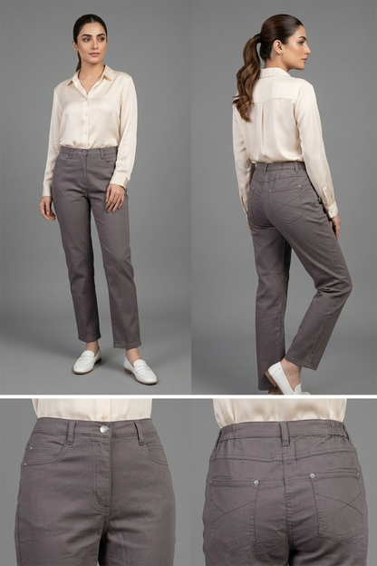 Premium High-Rise Comfort Straight-Leg Trousers