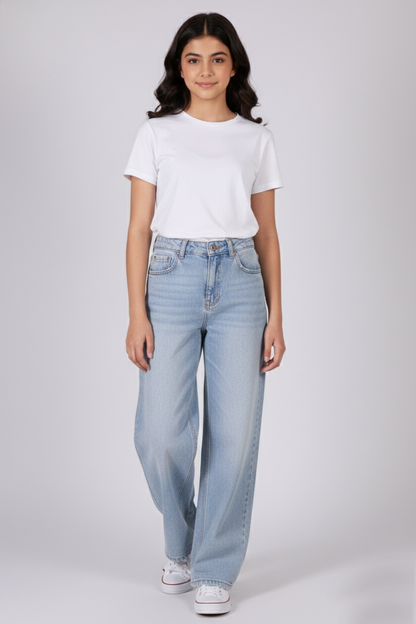 High-Rise Wide-Leg Denim