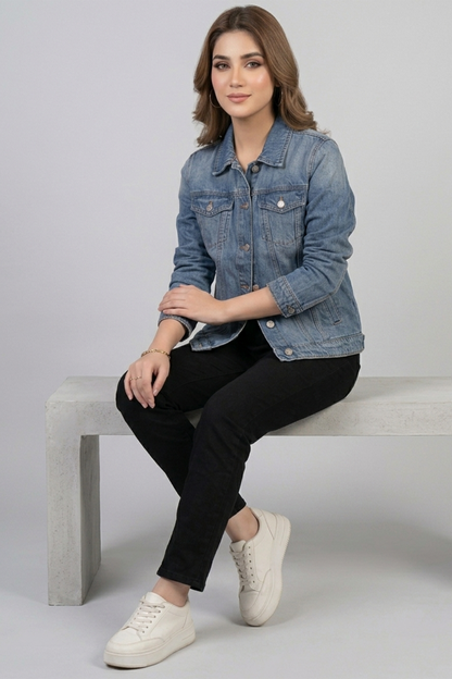 Classic Mid-Wash Denim Jacket