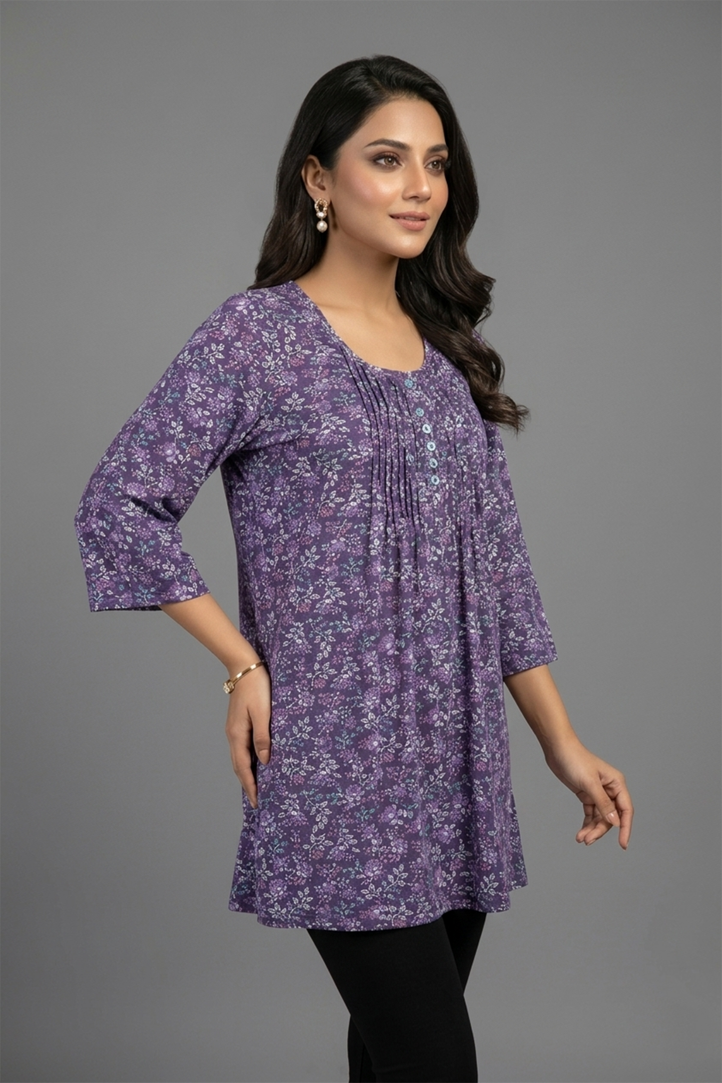 Soft Floral Single Jersey Tunic