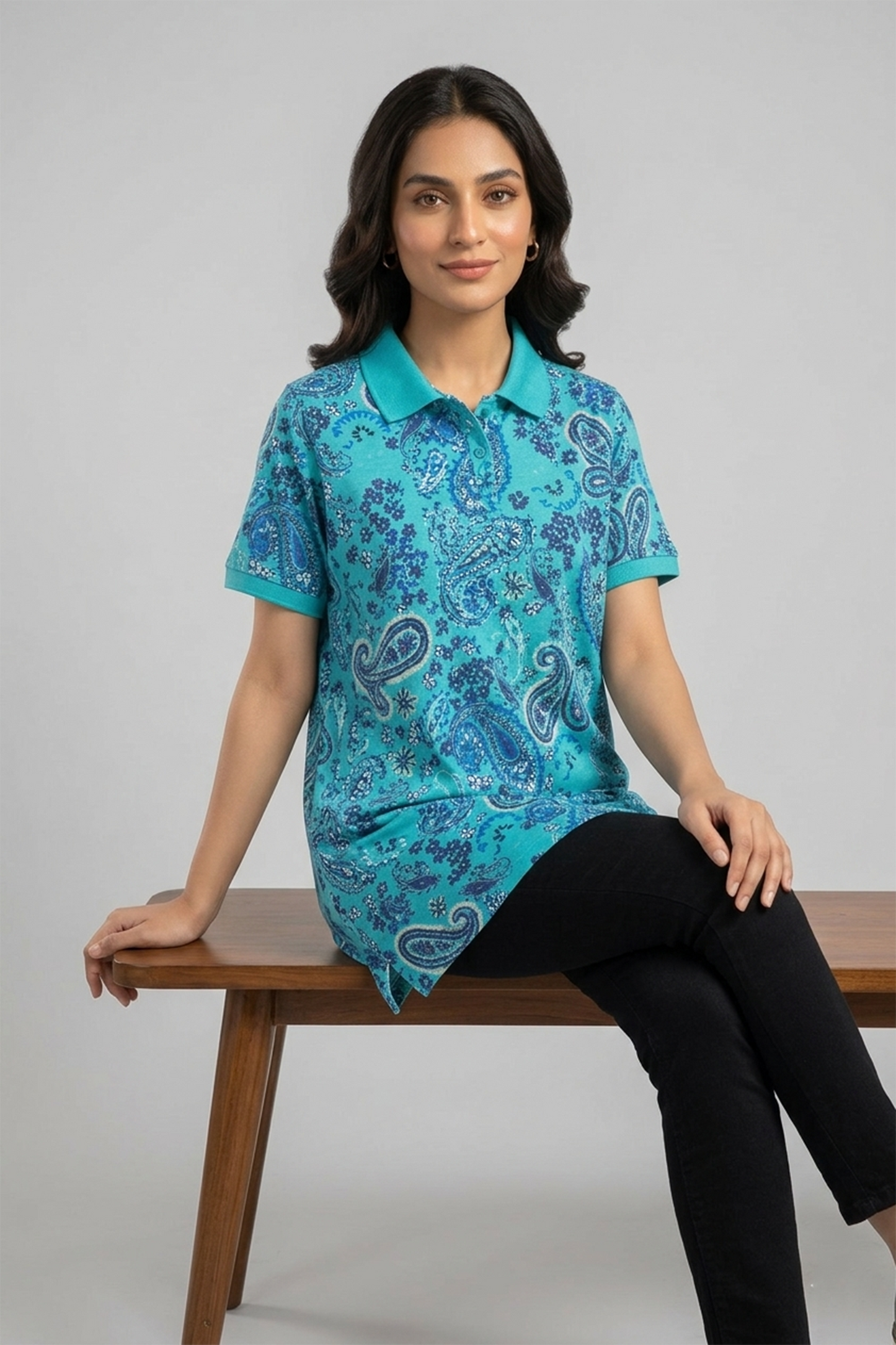 Vibrant Paisley Single Jersey Polo