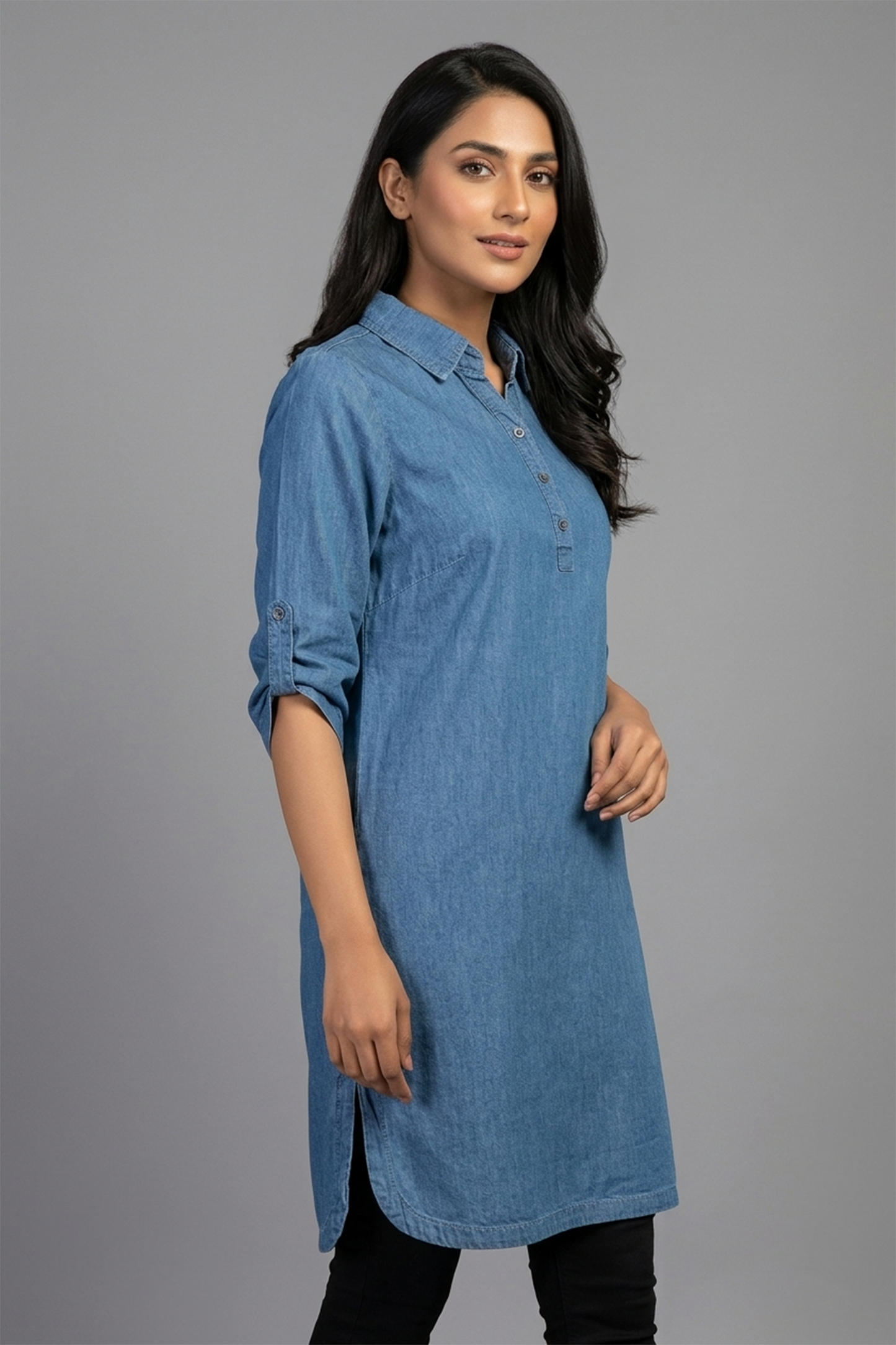 Denim Long Top