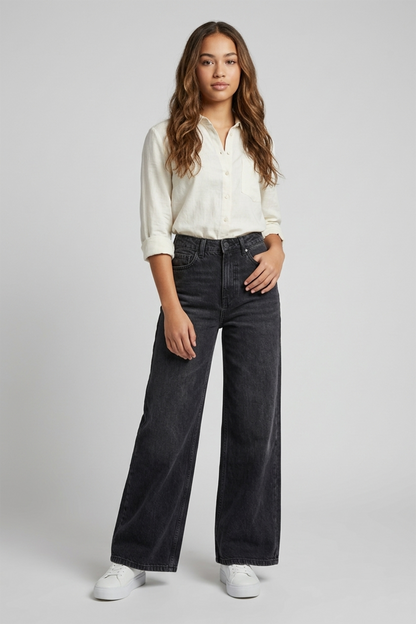 Premium High-Waisted Wide Leg Denim