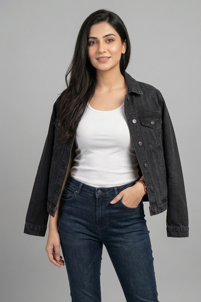 Classic Black Denim Jacket