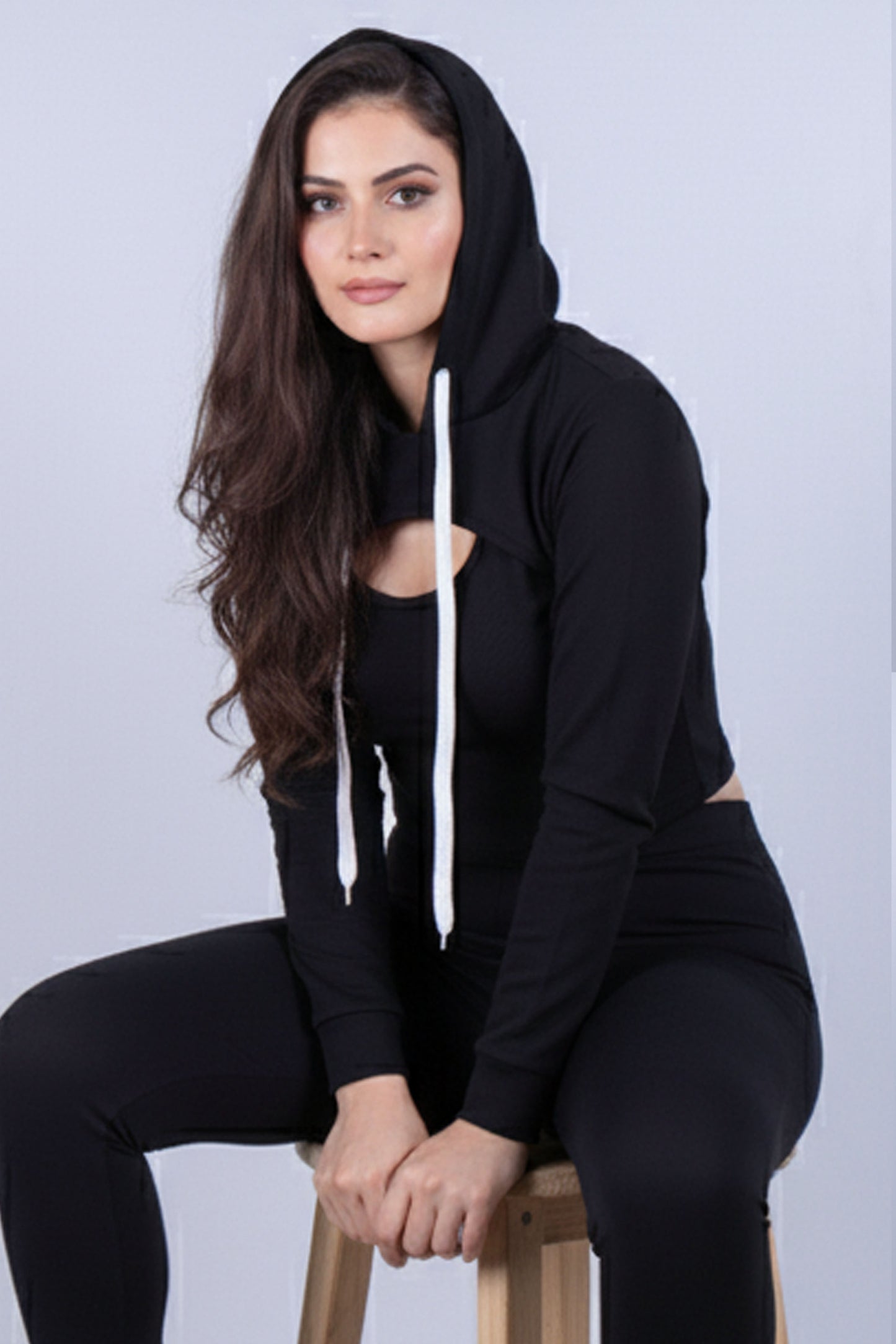 Black Cropped Top Set