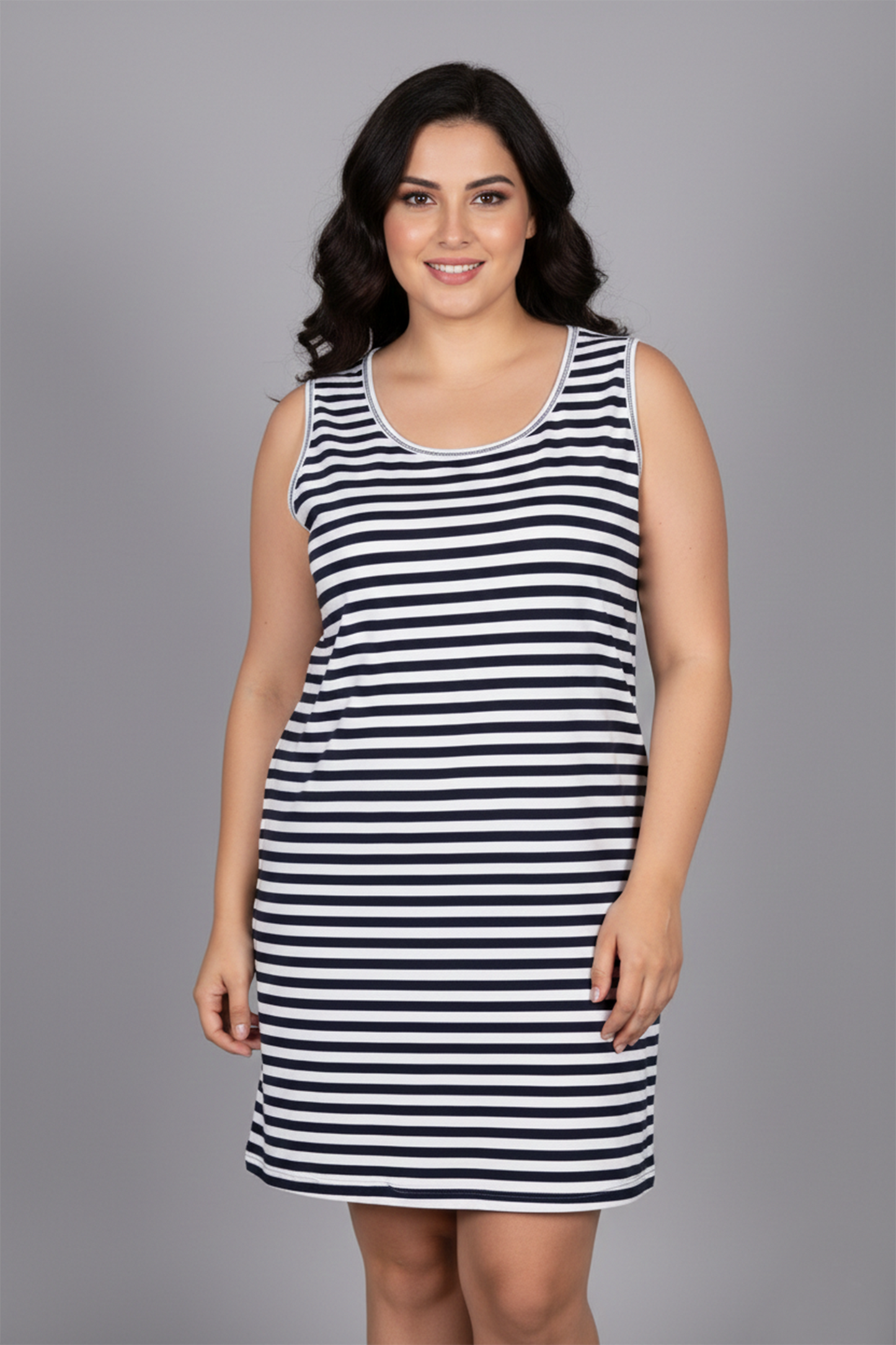 Cotton Stripe Mini Tank Dress
