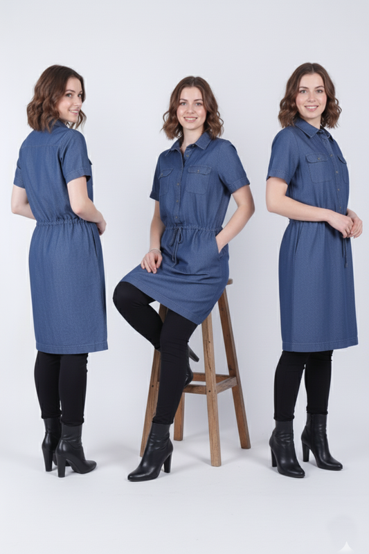 Effortlessly Chic Denim Shirt Dress