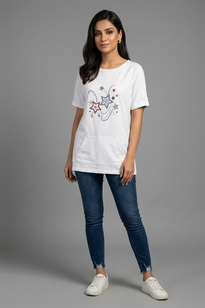 Star-print tunic