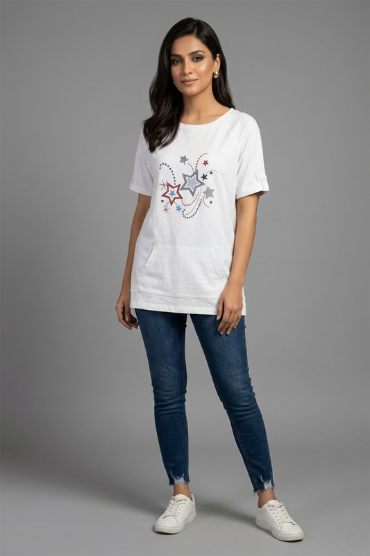 Star-print tunic