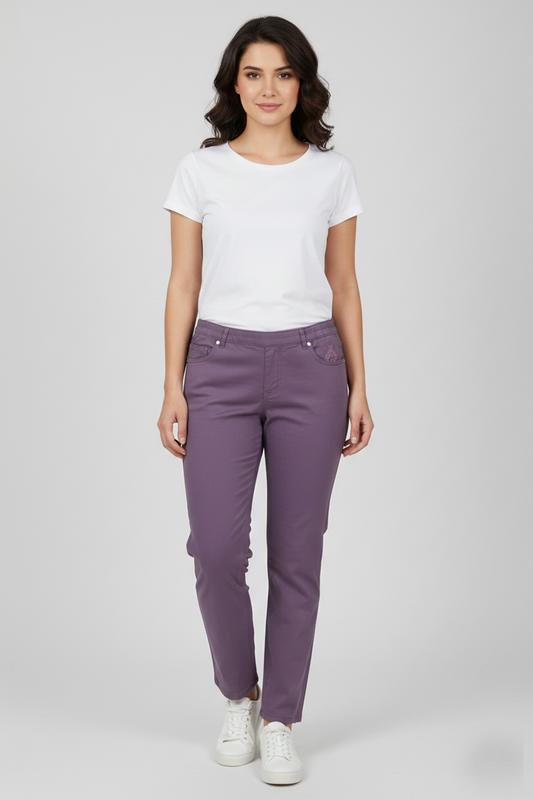 Premium Purple Cotton Jeggings