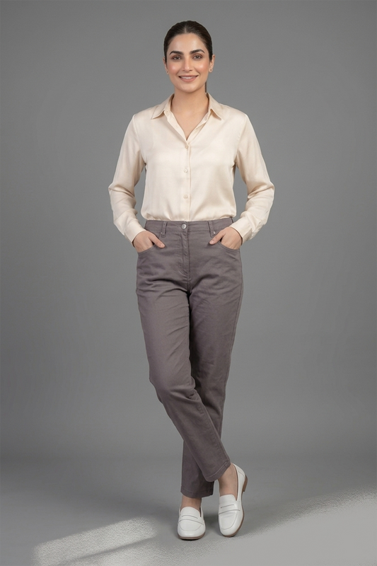 Premium High-Rise Comfort Straight-Leg Trousers