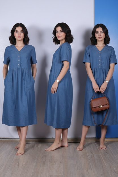 The All-Season Denim Dress