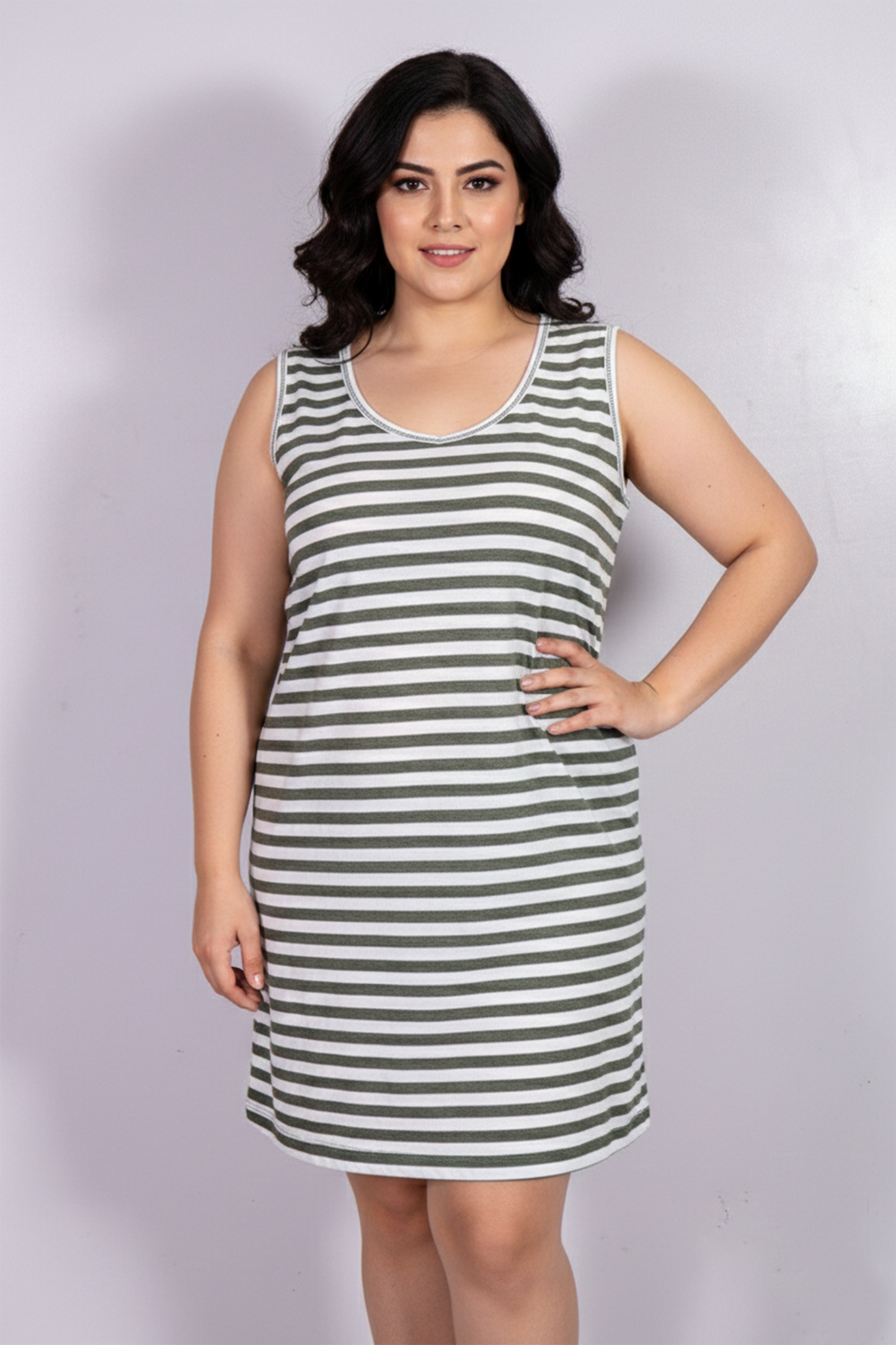 Cotton Stripe Mini Tank Dress