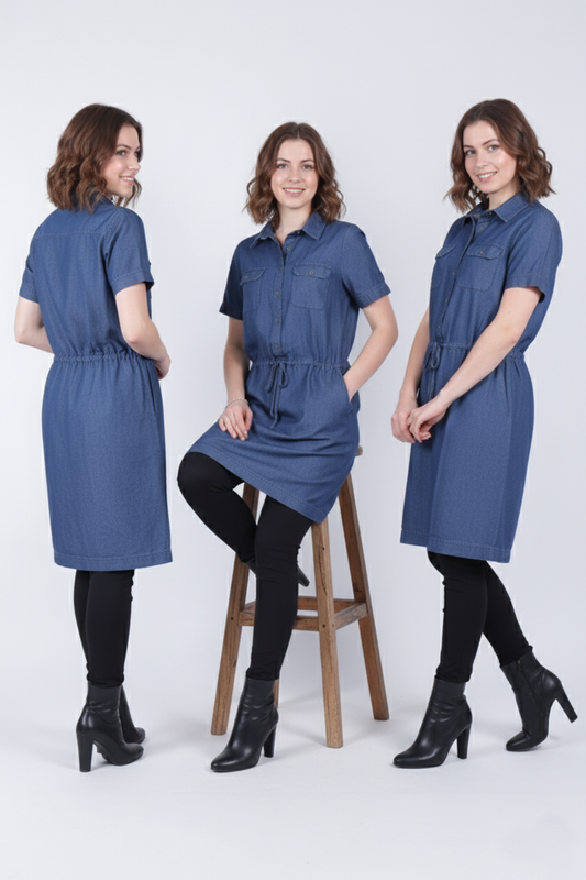 Effortlessly Chic Denim Shirt Dress