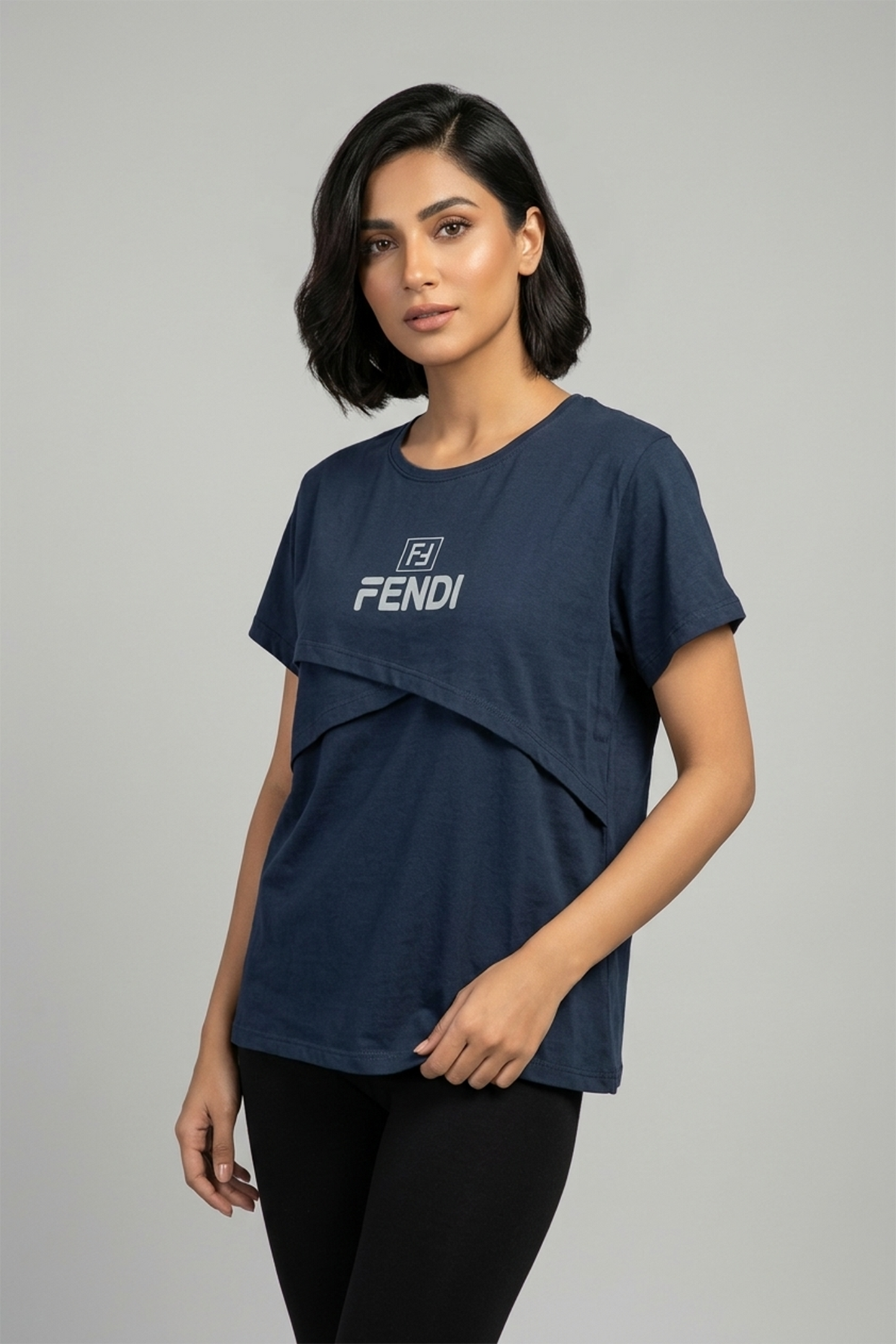 Women’s Navy Blue Layered T-Shirt