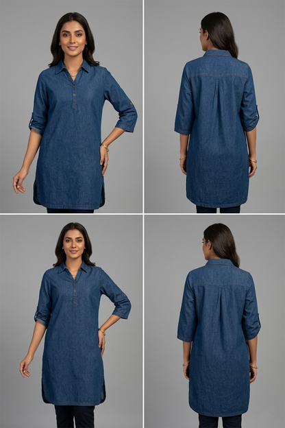 Denim Long Top
