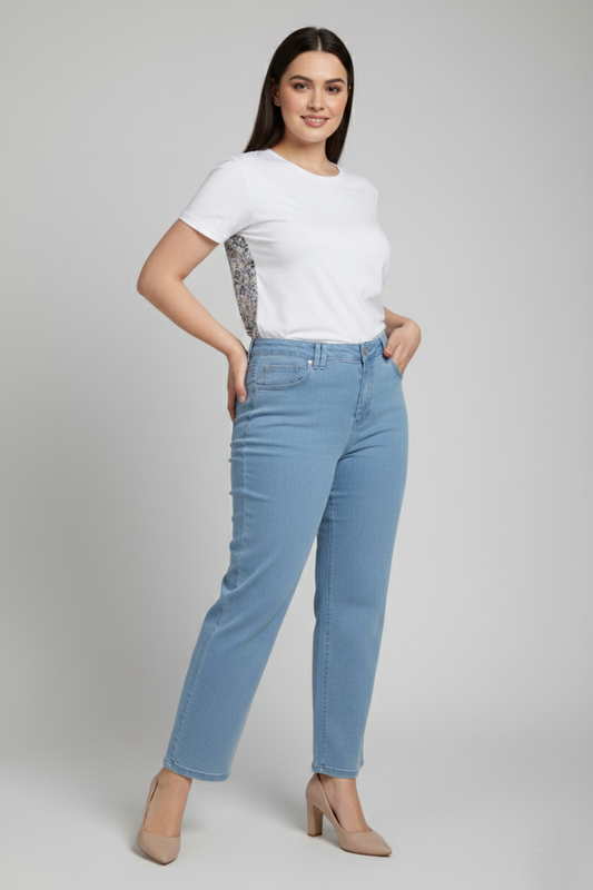 Mid-Rise Straight-Leg Denim Jeans