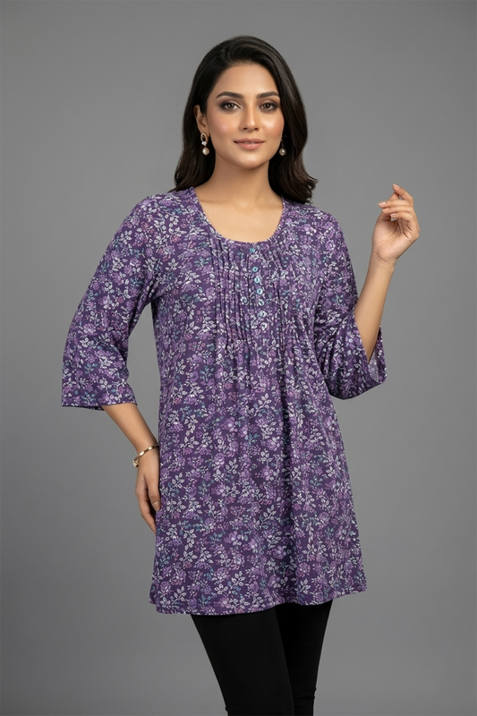 Soft Floral Single Jersey Tunic