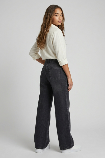 Premium High-Waisted Wide Leg Denim