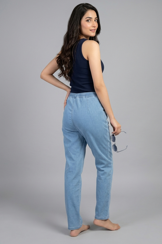 Women's Light Wash Comfort Denim Joggers