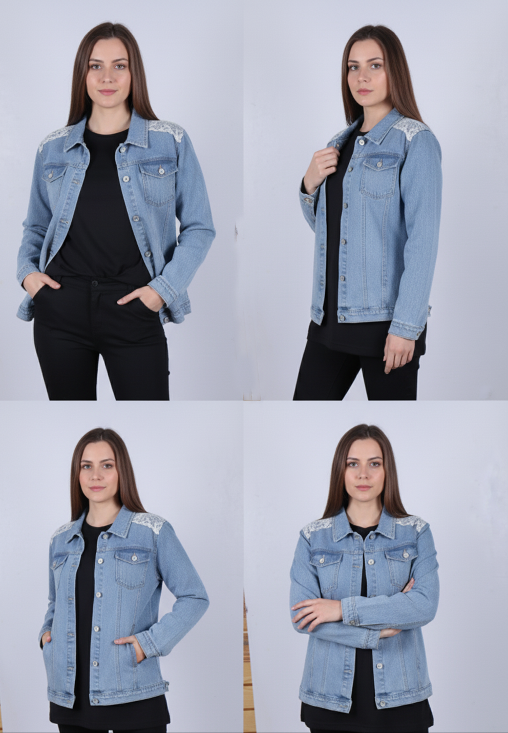 Chic Lace-Detail Denim Jacket