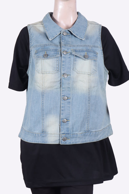 Women's Classic Light Wash Denim Vest