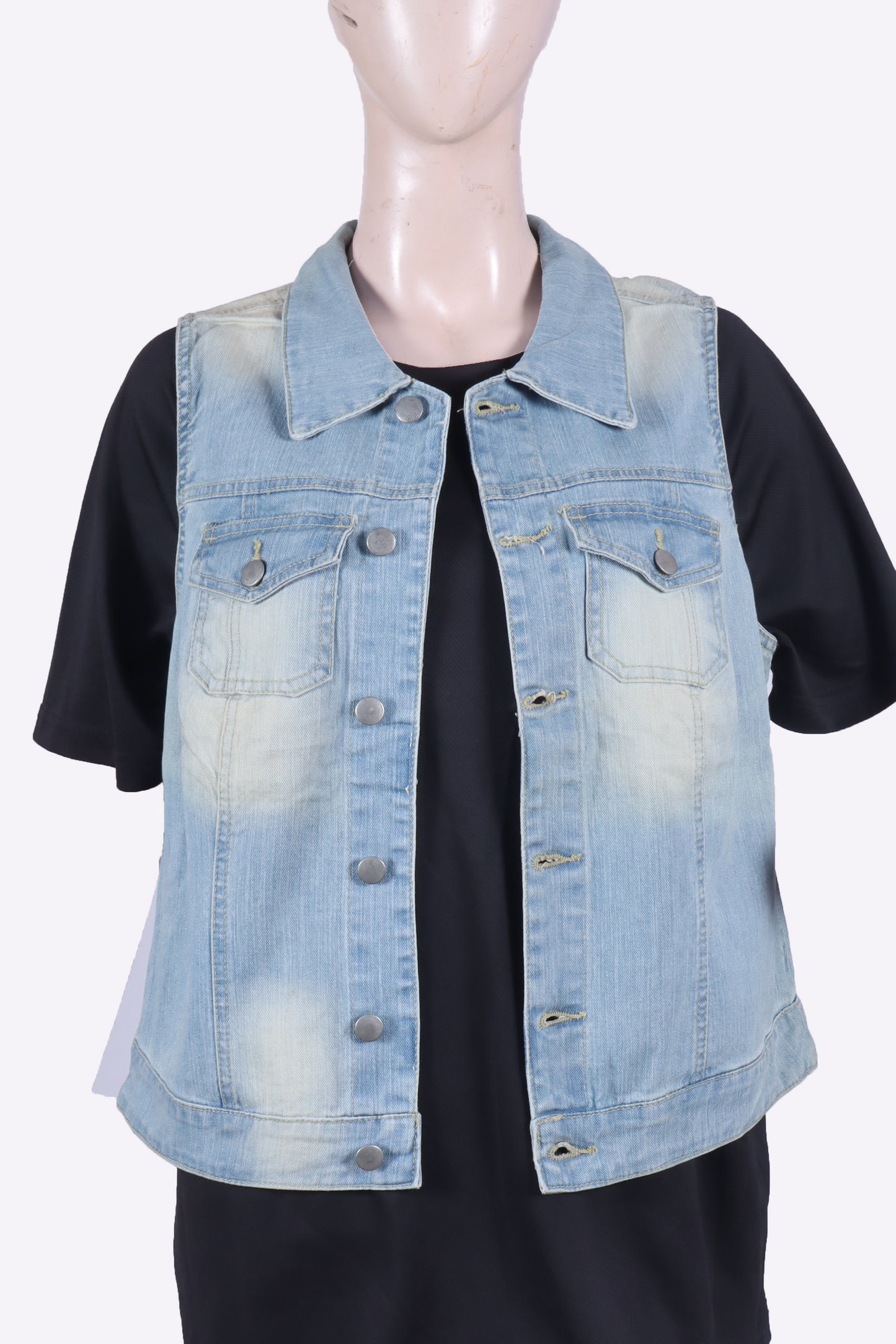 Women's Classic Light Wash Denim Vest