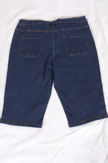 Moda Vilona's Women's High-Rise Embroidered Denim Bermuda Shorts (with Removable Bib)