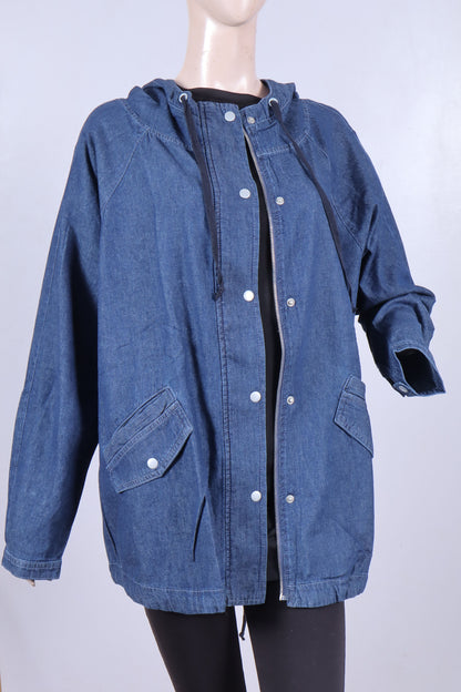 Women's Hooded Denim Utility Jacket