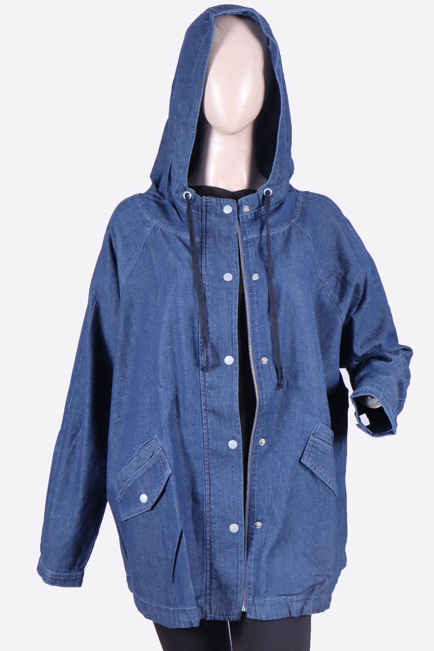 Women's Hooded Denim Utility Jacket