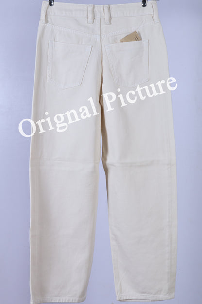 High-Waist Baggy Fit Jeans with Button Closure