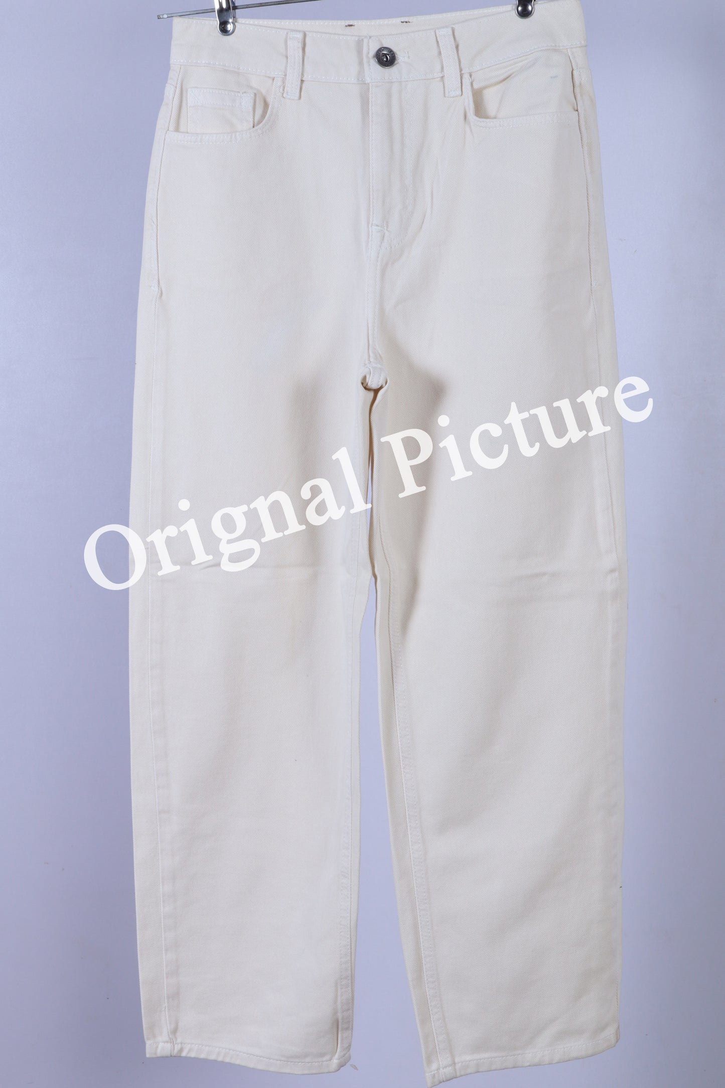 High-Waist Baggy Fit Jeans with Button Closure