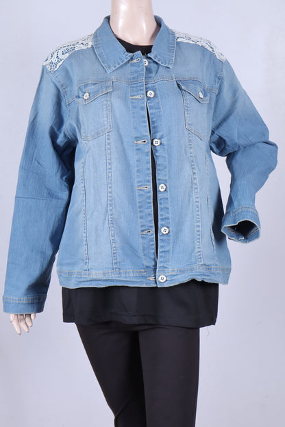 Chic Lace-Detail Denim Jacket