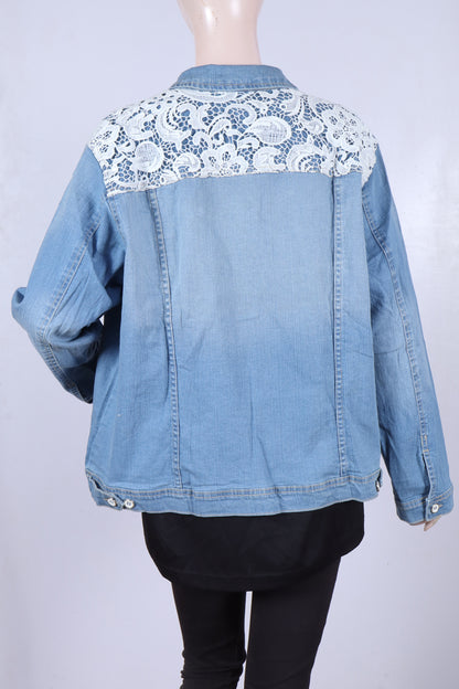 Chic Lace-Detail Denim Jacket