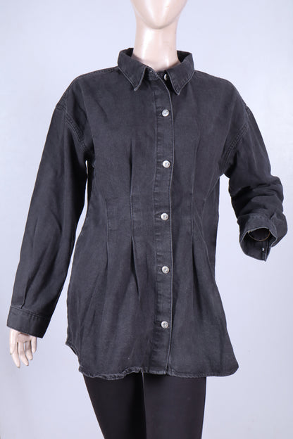 Premium Black Denim Tunic Shirt