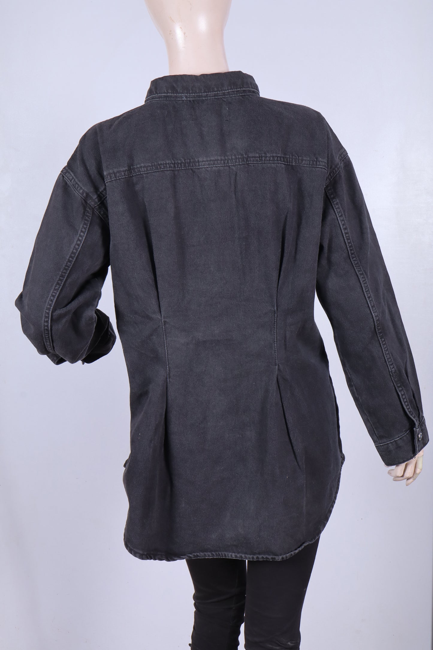 Premium Black Denim Tunic Shirt