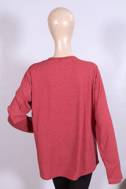 Casual Long-Sleeve Henley Top