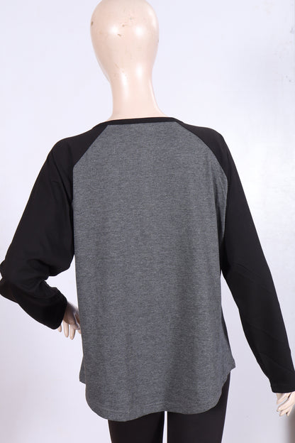 Casual Long-Sleeve Henley Top