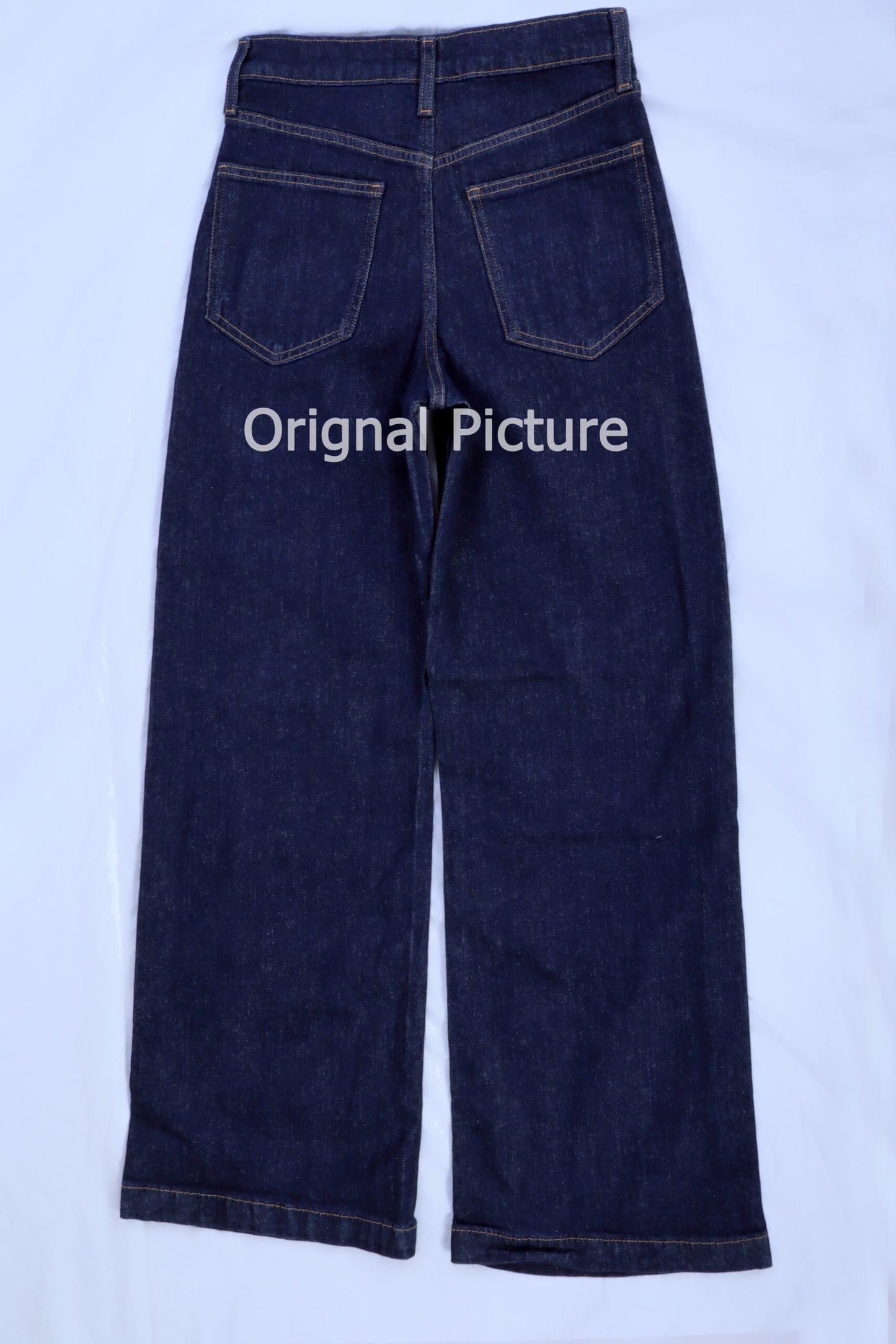 Indigo High Rise Wide Leg Pocket Jean