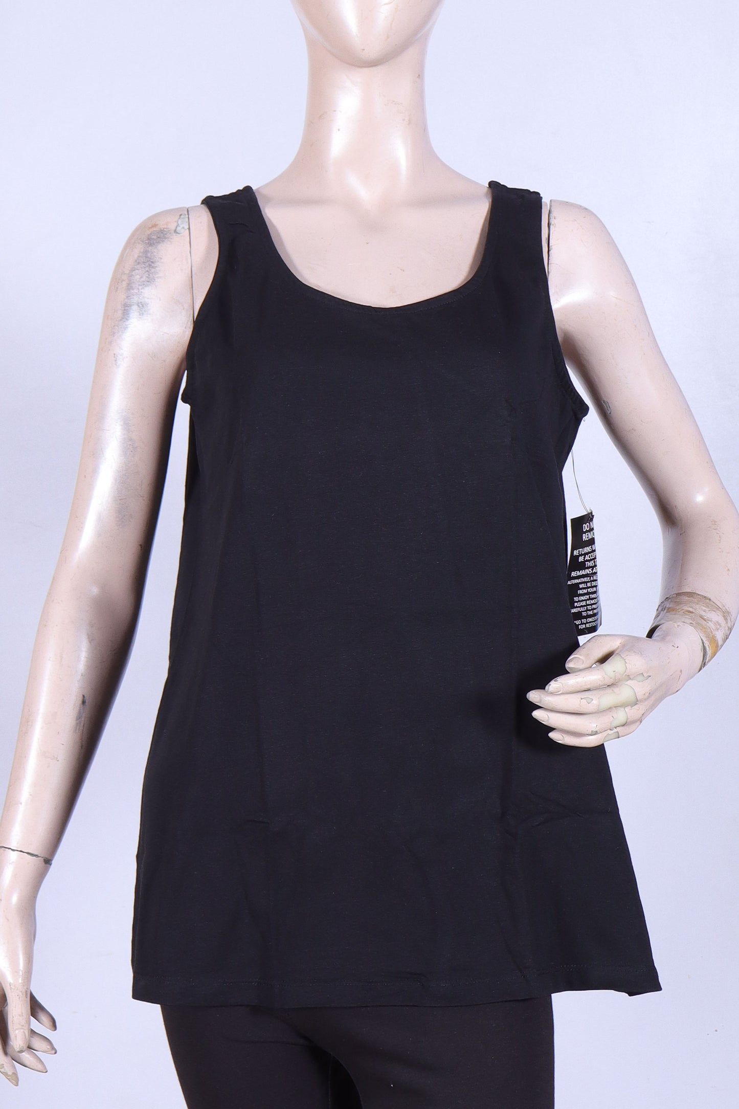 Essential High-Neck Sleeveless A-Line Tunic Tank